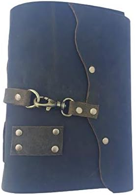 Crafty Jaipur Green Leather Journal Craft paper with Buckle Writing Notebook Vintage Antique Leather Bound Daily Notepad for Men + Women,Travel diary Soft rustic leather Art Sketchbook