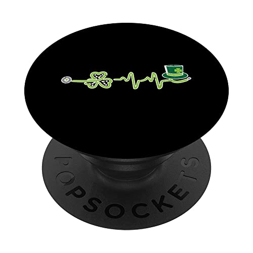 Heartbeat Shamrock Scrub RN ICU Nurse St Patricks Day Donne PopSockets PopGrip Intercambiabile