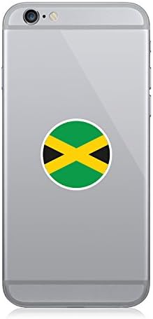 Round Jamaican Flag – Cell Phone Sticker – Decal – Die Cut