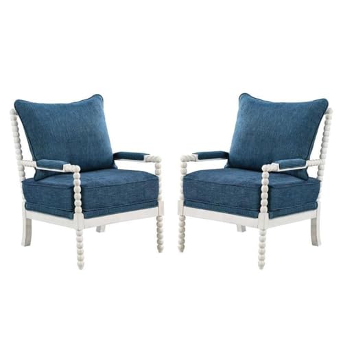 Sillón Textil Blanco con Estructura Blanca