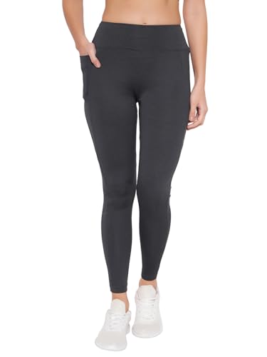 Legging coupe droite taille haute femme avec poche pantalon sport confortable