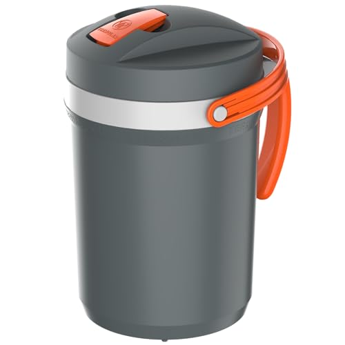 Termolar Fliptop Jarra Térmica 2,5 L para Bebidas Frías, Aislamiento de Espuma PU, Boquilla Móvil, Asa Giratoria y Asa Lateral, Libre de BPA (Gris)