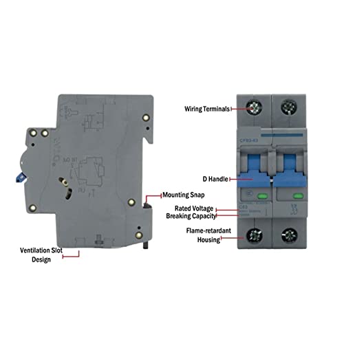 Disyuntor MCB AC 2P 20A con protección de sobrecarga avanzada de 10KA 5