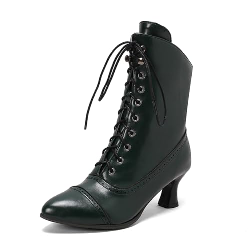 Bottines victoriennes vertes en dentelle pour compléter votre costume rétro