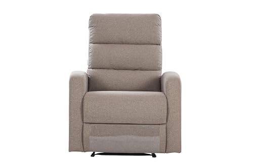 Image of Urban living - Monaco Single Seater Fabric Manual Recliner | 1 Seater Sofa | Single Sofa Recliner | 1 Seater Chair Sofa | 1 Year Warranty | Brown