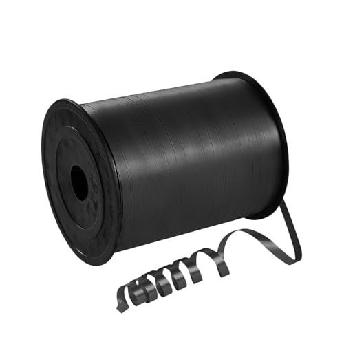 450m Geschenkband Schwarz 5mm Breit Kräuselband Geschenkbänder Schleifenband Glitzer Ballonband Ringelband Dekoband für Weihnachten Neujahr Hochzeit Geburtstag Geschenkverpackung Ballonverschlüsse