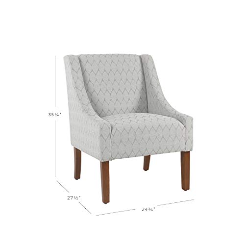 Image of HomePop Classic Swoop Arm Accent Chair - Gray Leaf