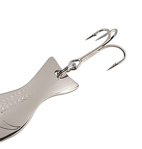 Al's Goldfish Lure Company, G300 Goldfish Freshwater Fishing Spoon Lure With Treble Hook For Trout, Salmon, Bass, Walleye, Northern Pike And Muskie. 1/2 Oz. 2-3/4", 2 Hook, Nickel #TOP3