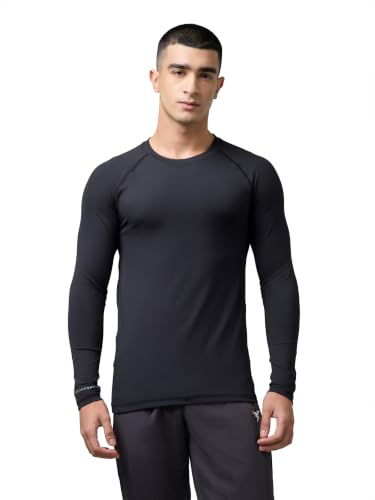 Image of TECHNOSPORT Men's Compression Full Sleeve T-Shirt 4-Way Stretch Slim Fit Gym & Workout Tee Quick-Dry Moisture-Wicking Athletic Training Wear ElastoPlus Fabric Technology for Comfort & Flexibility