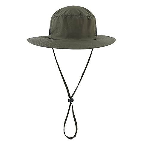 Llmoway Kids Outdoor Sun Hat Boys Wide Brim Breathable Bucket Hat Summer Quick Dry Hat Army Green #TOP1