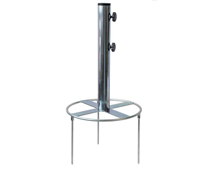 Rasendorn, Sonnenschirmständer, Erdspieß, Erdanker für Sonnenschirme (XL - Ø 32-43 mm)