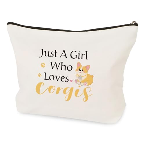 LSVGSAK Corgi Lovers Cosmetic Makeup Bag Corgi Gifts for Women Girl Travel Toiletry Pouch Birthday Christmas Animal Lover Themed Gifts for Teens Bestie Friend Daughter Wife Sister Girlfriend