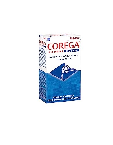 Polident Corega Ultra Adhesive Powder for Partial or Complete Dentures Zinc Free Adhesive Powder All Day 40 g