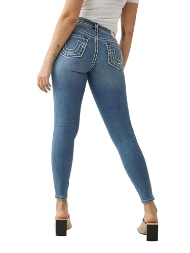 True Religion Women's Halle Mid Rise Skinny Super T Jean4