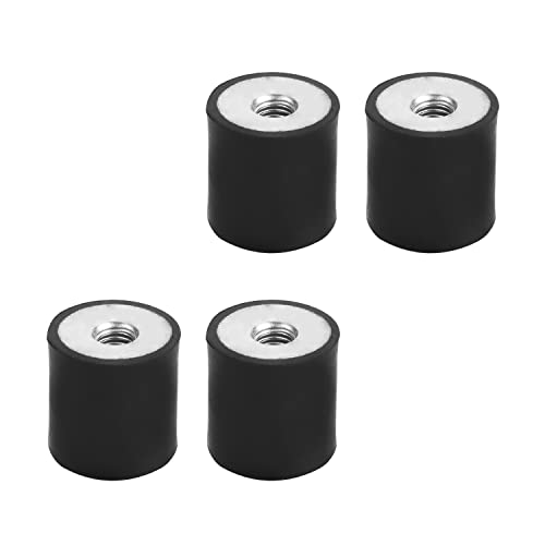 4PCS M4 Rubber Vibration Isolator 25 x 30mm Female Thread Rubber Shock Absorber, Anti Vibration Isolation Mounts for Mini Split Heat/Water Pumps, Diesel Engines, Harvester, Generator