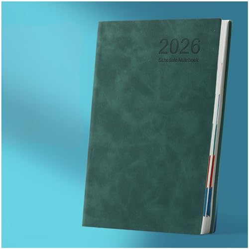 Jxzyil 2026�N �X�P�W���[���� �p��� A5 �蒠 �������f�B�J���[ �ϋvPU���U�[ �J�����_�[�t�� ���L�� �r�W�l�X�m�[�g 1��1�y�[�W �T�ԁE���ԃv�����Ή� �蒠 2026�N (�ΐF)