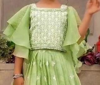 Lehenga Choli for girls, Silk Lehenga Choli with Sequin Work, Embroidery, Dupatta,3