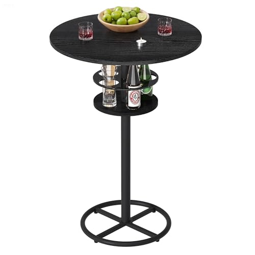 VECELO 36” High Top Bar Table, Sturdy Frame with Metal Base for Cocktail, Pub, Easy Assembly,...