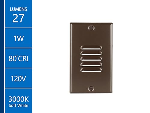 Image of NICOR Lighting STP2 Vertical Louvered Oil-Rubbed Bronze LED Step Light (STP2L120VOB)