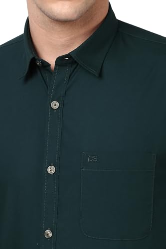 Image of Peter England Men's Cotton Slim Fit Solid Shirt