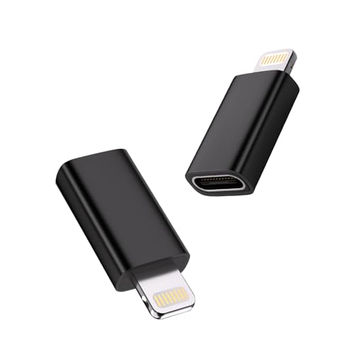 cronincards Type-C iphone 変換 対応 iphone オス 変換 Type-c メス 黑 変換アダプタ 2個セット PD/QC 急速充電 5Gbps 高速データ転送 OTG 対応 オーディオ伝送 Type-Cメス変換 Iphoneオス 変換アダプタ Windows Pad Pro iPhone 17/16/15 Pro Max など機器対応
