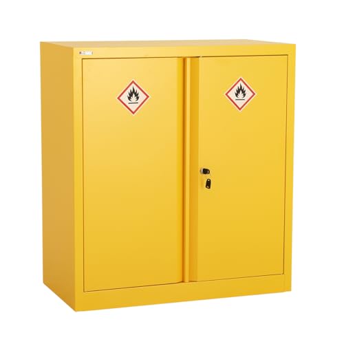 BiGDUG Hazardous Substance Storage Cabinet - Metal COSHH Cupboard HSE Safety Cabinet - 1 Shelf 1000h x 915w x 460d mm