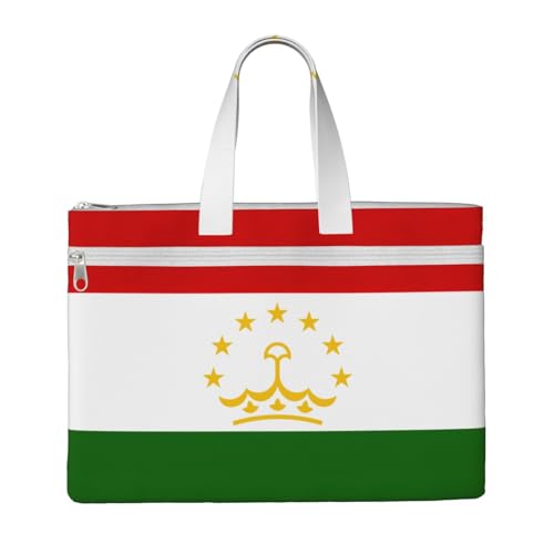 Flag Of Tajikistan Canvas Document Bag Briefcase For Professionals And Executives