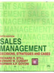 Paperback Sales Management : Decisions, Strategies, and Cases Book