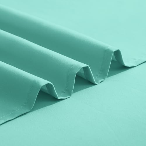 Image of Elegant Comfort Luxurious 1500 Premium Hotel Quality Microfiber Three Line Embroidered Softest 4-Piece Bed Sheet Set, Wrinkle and Fade Resistant, King, Paradise Teal