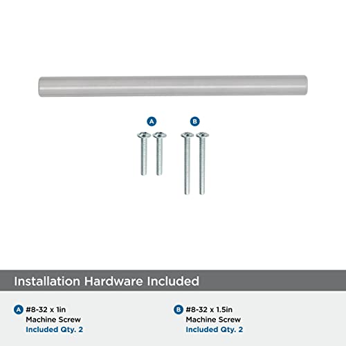 Image of Amerock 3-3 /4 inch Bar Pulls Stainless Steel Drawer Pull | 3-3 /4 inch (96mm) Center-to-Center Mounting Distance and 6-1 /8 inch Overall Length, Durable Stainless Steel Cabinet Hardware