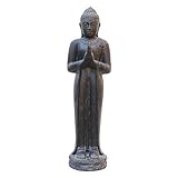 buddha stehend stein Dekorative Steinfigur für Ihren Garten oder als exklusives Interieur.