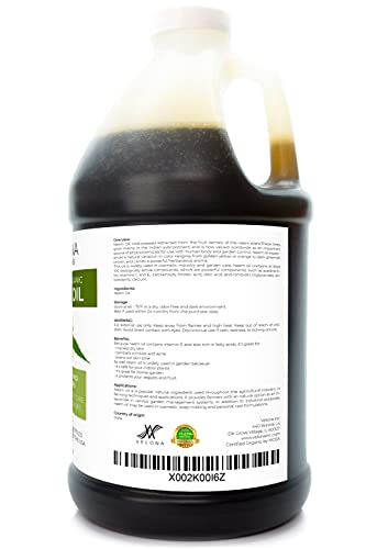 Velona Neem Oil Usda Certified Organic - 64 Oz | 100% Pure And Natural Carrier Oil | Virgin, Unrefined, Cold Pressed | Hair, Body And Skin Care | Use Today - Enjoy Results #TOP5