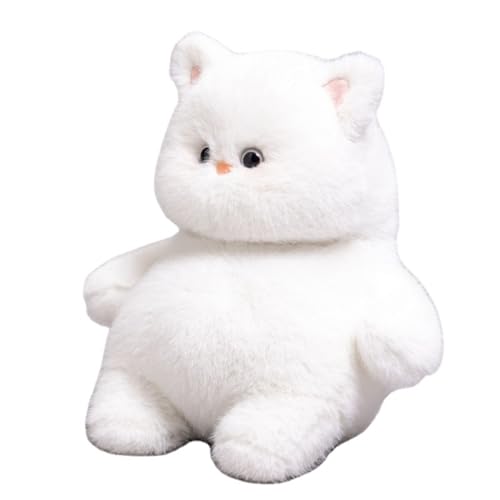 Preisvergleich Produktbild EXQUILEG Plüschtier Flauschiges Stofftier Katze 35cm, Kuscheltier Ausgestopftes Tier Plüschkissen Spielzeug Geschenk Gefüllt Für Kinder Mädchen Jungen