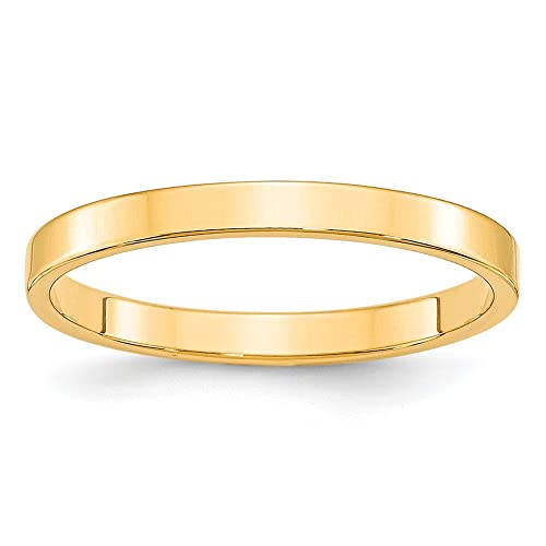 Wedding Band Ring Band 10K Yellow Gold Bridal Jewelry Standard Flat