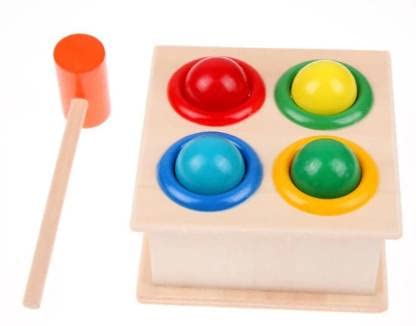CrazyCrafts Wooden Hammer Ball Knock Pounding Bench with Box Case Fine Motor and Dexterity Skills Early Educational Toy Set for Kids 2+ Years (Multicolor) (B09NY1JPLY) Amazon Price History, Amazon Price Tracker