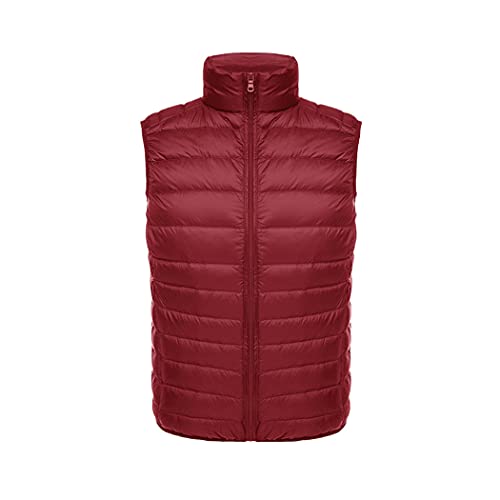 Gilet en duvet de canard isolant et coupe-vent veste sans manches ultra légère rouge taille 4XL