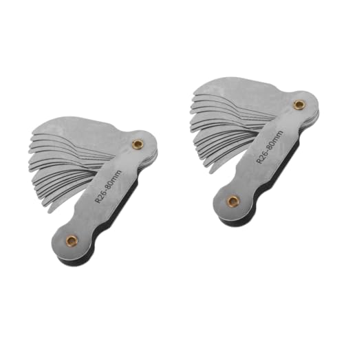Jauge de rayon concave instrument de mesure de courbure durable 2 pièces