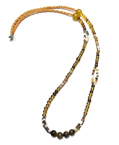 Collier long œil-de-tigre sautoir 92cm bijoux pierres semi-précieuses marrons