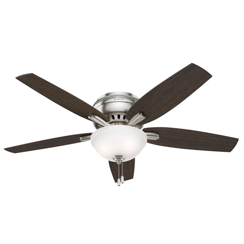 Hunter Newsome Indoor Ceiling Fan Pull Chain 52 inch Premier Bronze | with LED Light Low Profile Flush Mount 5 Blades For Bedroom Living Room 53314 product thumbnail 12