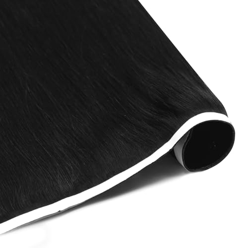 Image of LaaVoo Tape in Weft Hair Extensions Human Hair 18 inch Weft Tape Extensions Jet Black Invisible Tape ins Hair Extensions Human Hair Remy 50G