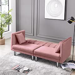 Futon Sofa Sleeper Velvet Metal Legs #TOP1