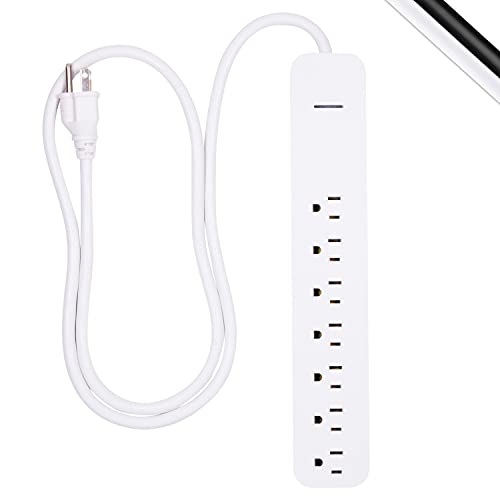 Ge Pro 7-Outlet Surge Protector, 4 Ft Extension Cord, 1080 Joules, Power Strip, Flat Plug, Protected Indicator Light, Integrated Circuit Breaker, Wall Mount, Ul Listed, White, 36358 #TOP6
