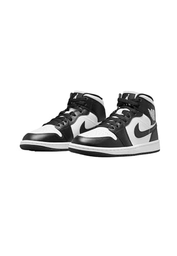 NIKE Women's Air Jordan 1 Sneaker, White Black Panda Mid, 7