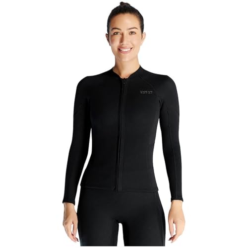 Camiseta de traje de neopreno para hombre y mujer, 1.5mm, manga larga, cremallera frontal, para snorkel, buceo, surf y deportes acuáticos miniatura 1