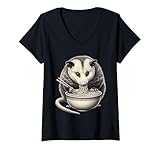 Photo Gallery donna opossum mangiare ramen bowl tagliatelle opossum asiatico giapponese cibo maglietta con collo a v Photo Gallery donna opossum mangiare ramen bowl tagliatelle opossum asiatico giapponese cibo maglietta con collo a v