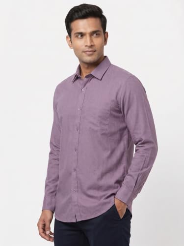 Image of Men's Regular Fit 100% Cotton Solid Casual Shirt