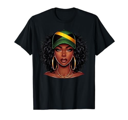 Bandera afro jamaicana de Jamaica con orgullo de melanina para niña negra Camiseta