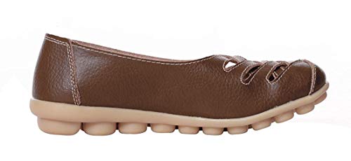 VenusCelia Mocassim feminino confortável para caminhada casual, Marrom, 19.5