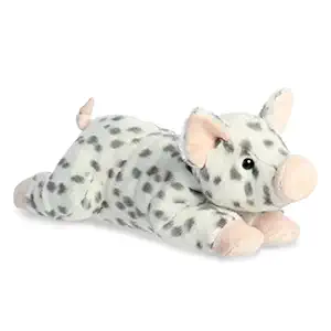 Aurora Adorable Grand Flopsie Spotty Piglet Stuffed Animal - Playful Ease - Timeless Companions - Gray 16.5 Inches
