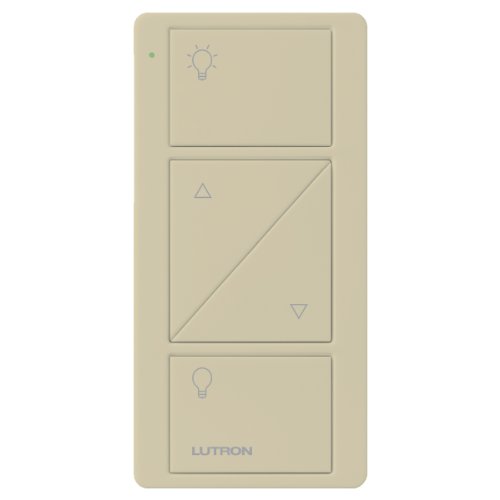 Lutron Pico Remote for Caseta Smart Dimmer Switch, 2-Button Control with Raise and Lower, For Table Top or Wallmount Use, PJ2-2BRL-GIV-L01, Ivory
